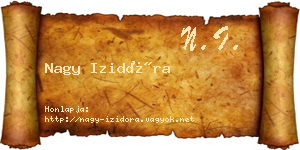 Nagy Izidóra névjegykártya